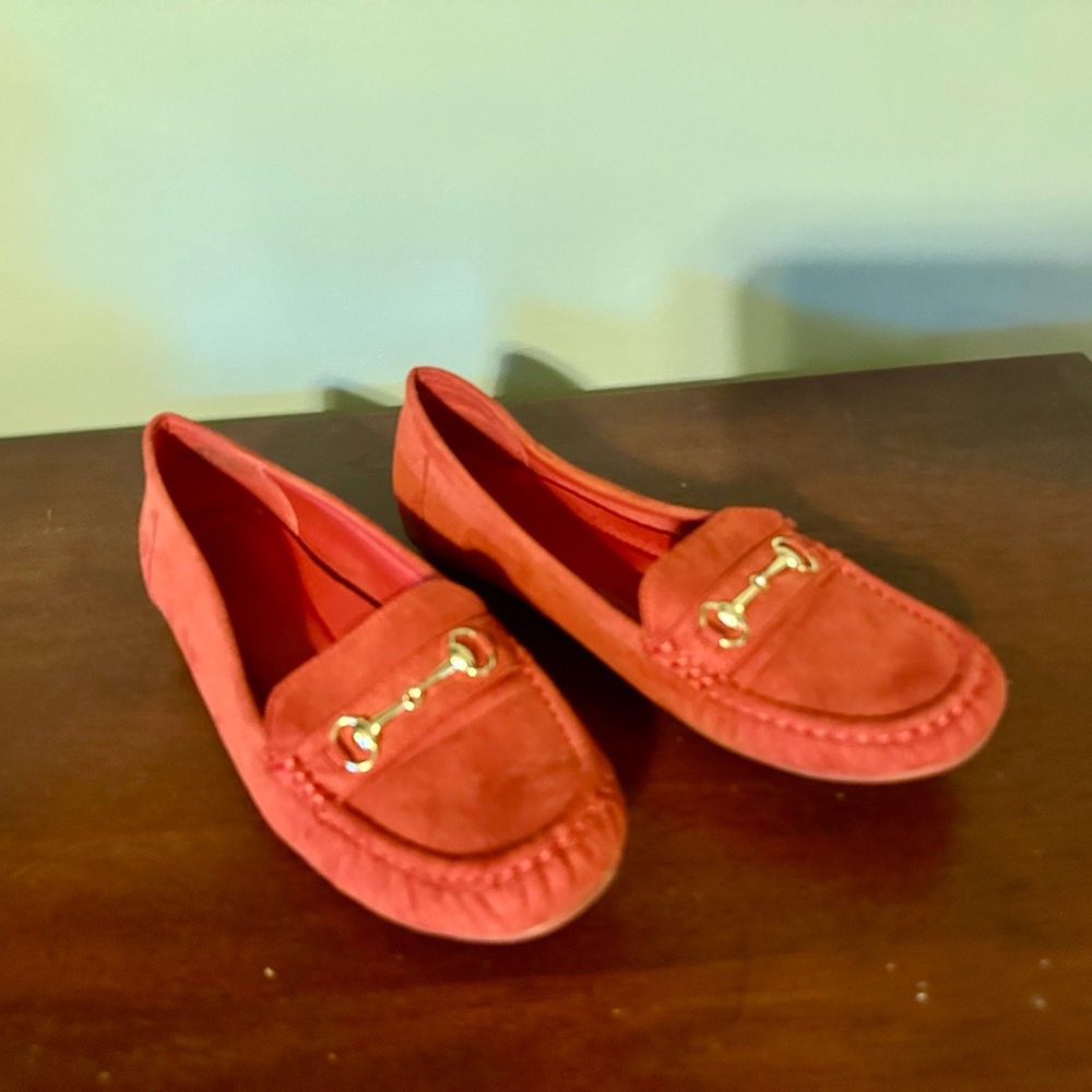 Women's Red Suede Loafers